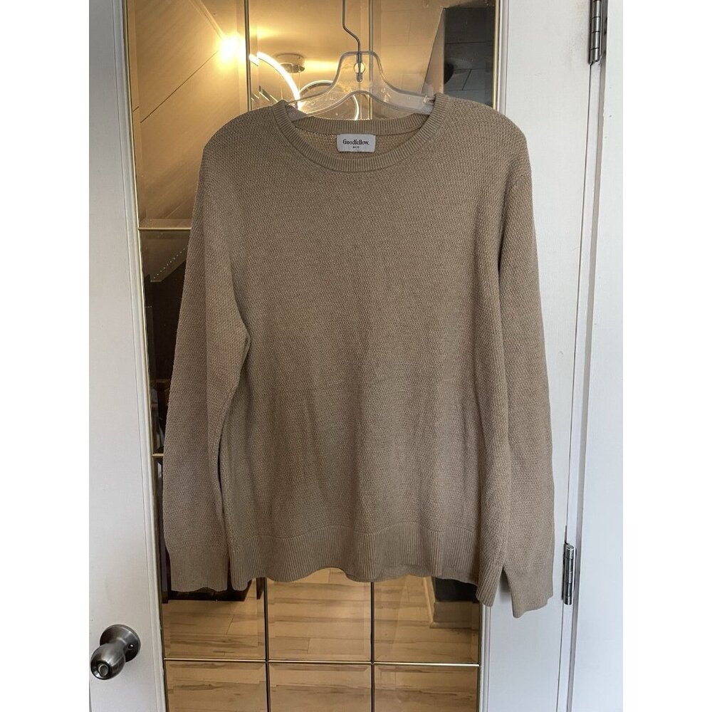 Goodfellow & Co Tan Knit Sweater Men's Size Large Casual Crew Neck Top